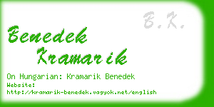 benedek kramarik business card